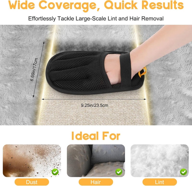 VerdeVilla Pet Hair Remover, 2025 Upgrated Five-Finger Electrostatic Pet Hair Removal Gloves, Cat & Dog Hair Remover for Couch, Furniture,Clothing, Animal Fur Removal Tool, Cat Grooming Gloves-2PCS - Image 4